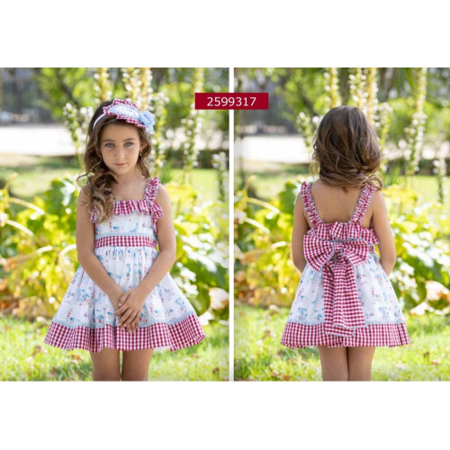 Vestido rosa com branco